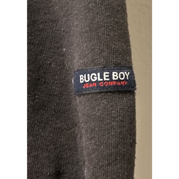 1990’s Original Vintage Y2K Bugle Boy Black Hoodie With Logo Full Zip •‎ XL - Picture 2 of 5